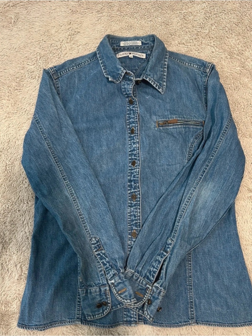 Tommy Hilfiger Blue Denim Button-Down Shirt